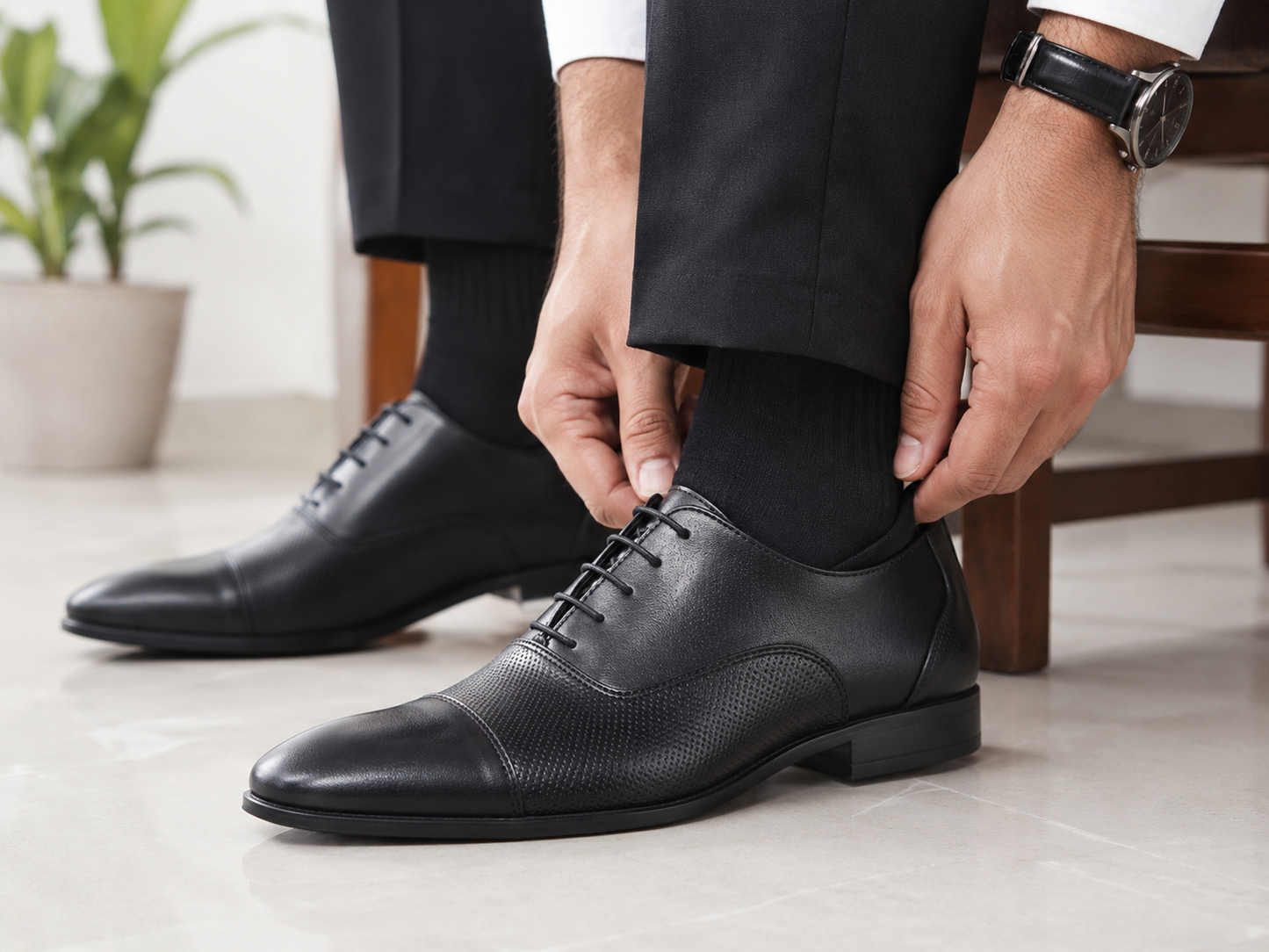 Genuine Leather Formal Shoes with handmade leather sole.