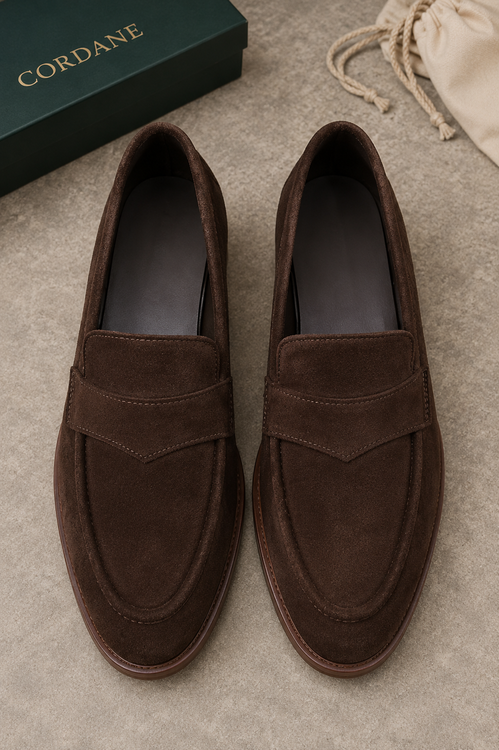 Light weight suede loafer. Handmade and real leather