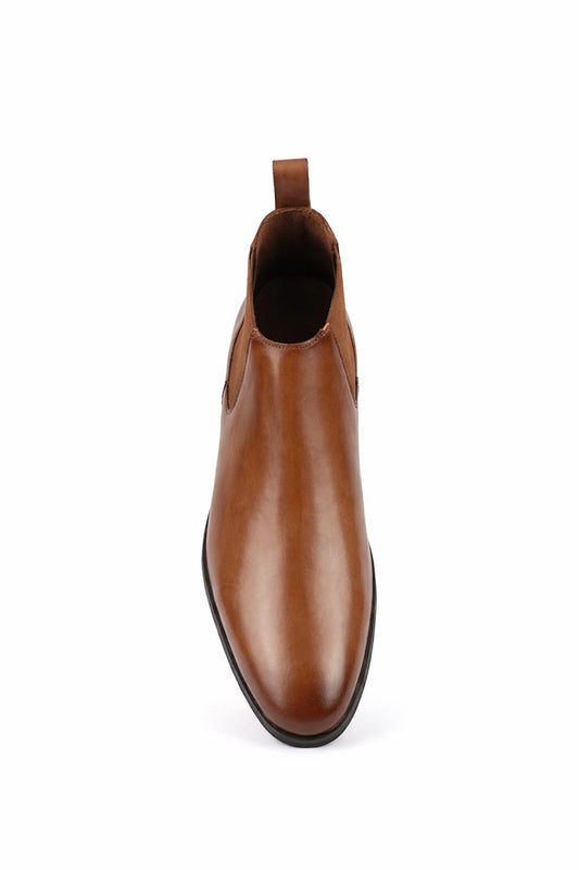 Premium Leather Chelsea Boots - Tan