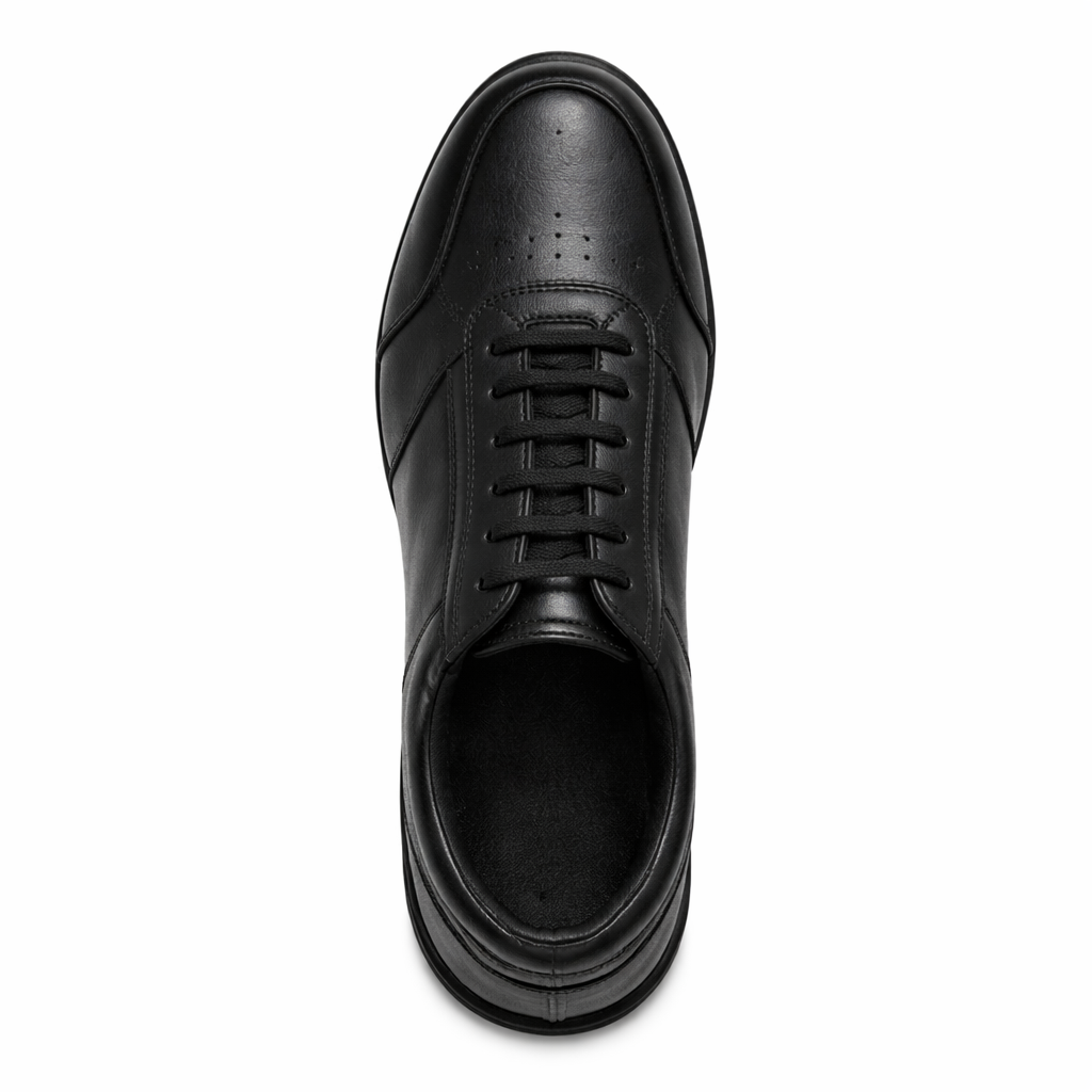 Black Leather Sneakers