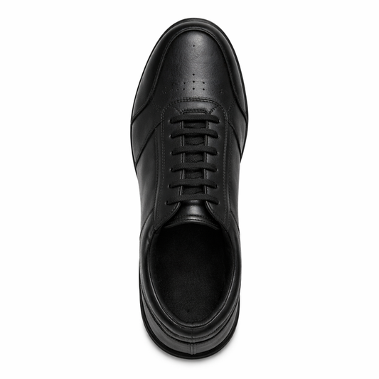 Black Leather Sneakers