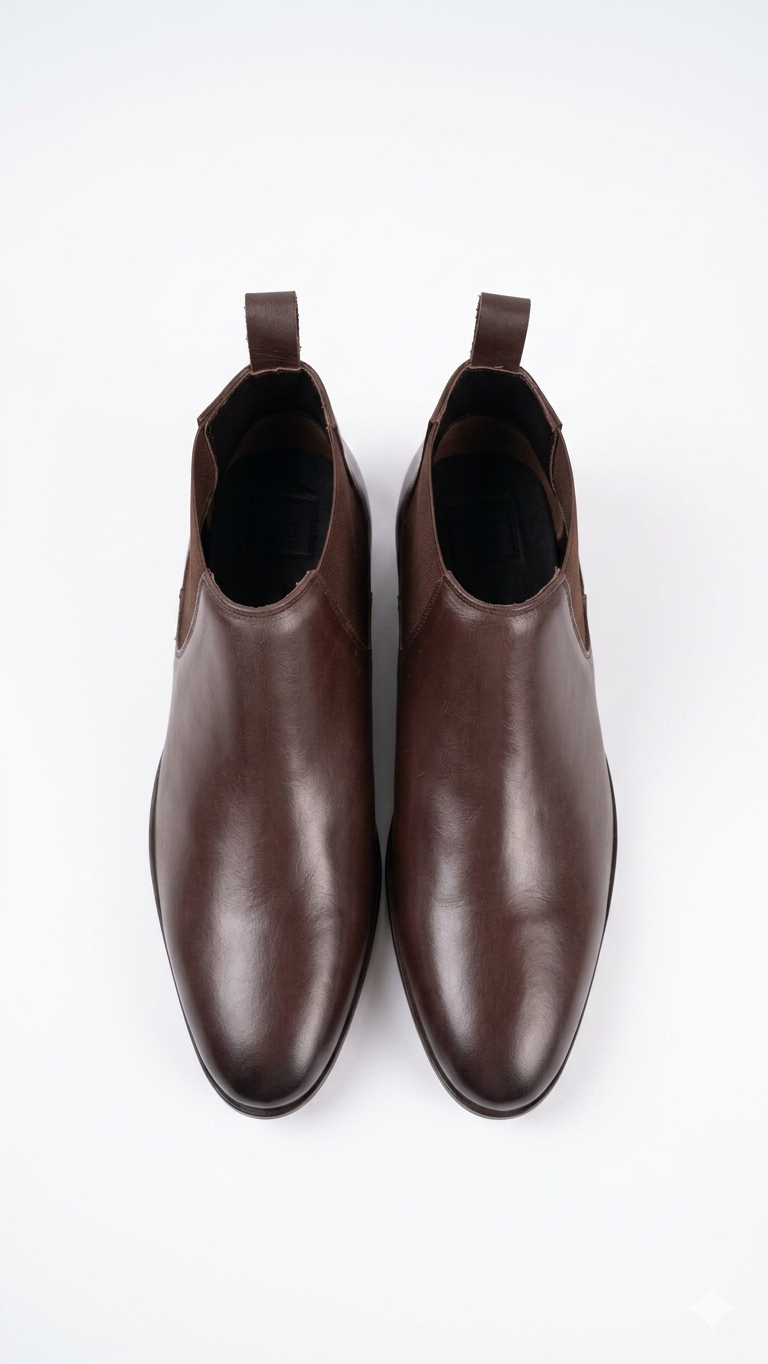 Premium Leather Men's Chelsea. Brown Boots