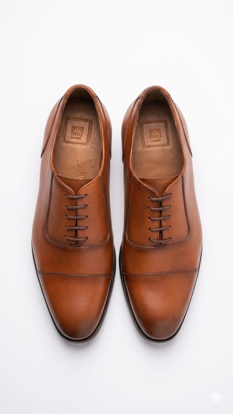 Cordane Men’s Premium Brown/Tan Leather Oxford Formal Shoes