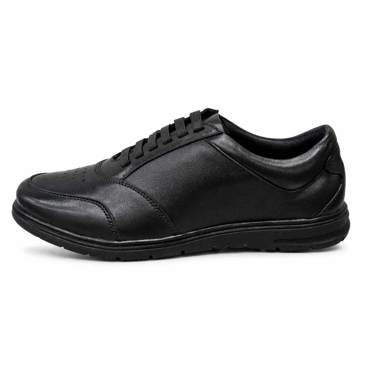 Black Leather Sneakers