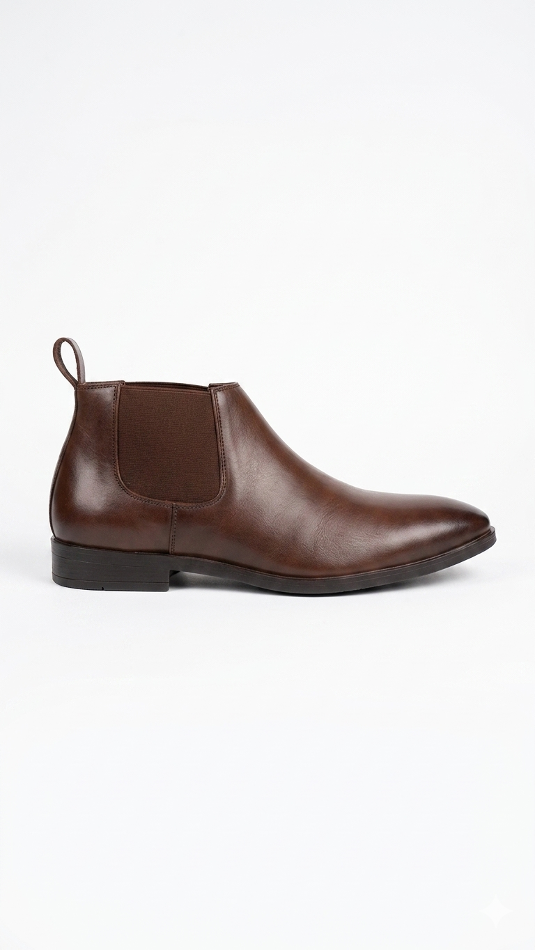 Premium Leather Men's Chelsea. Brown Boots