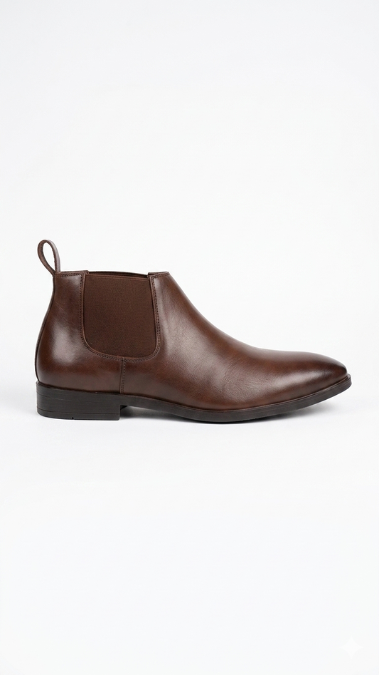 Premium Leather Men's Chelsea. Brown Boots